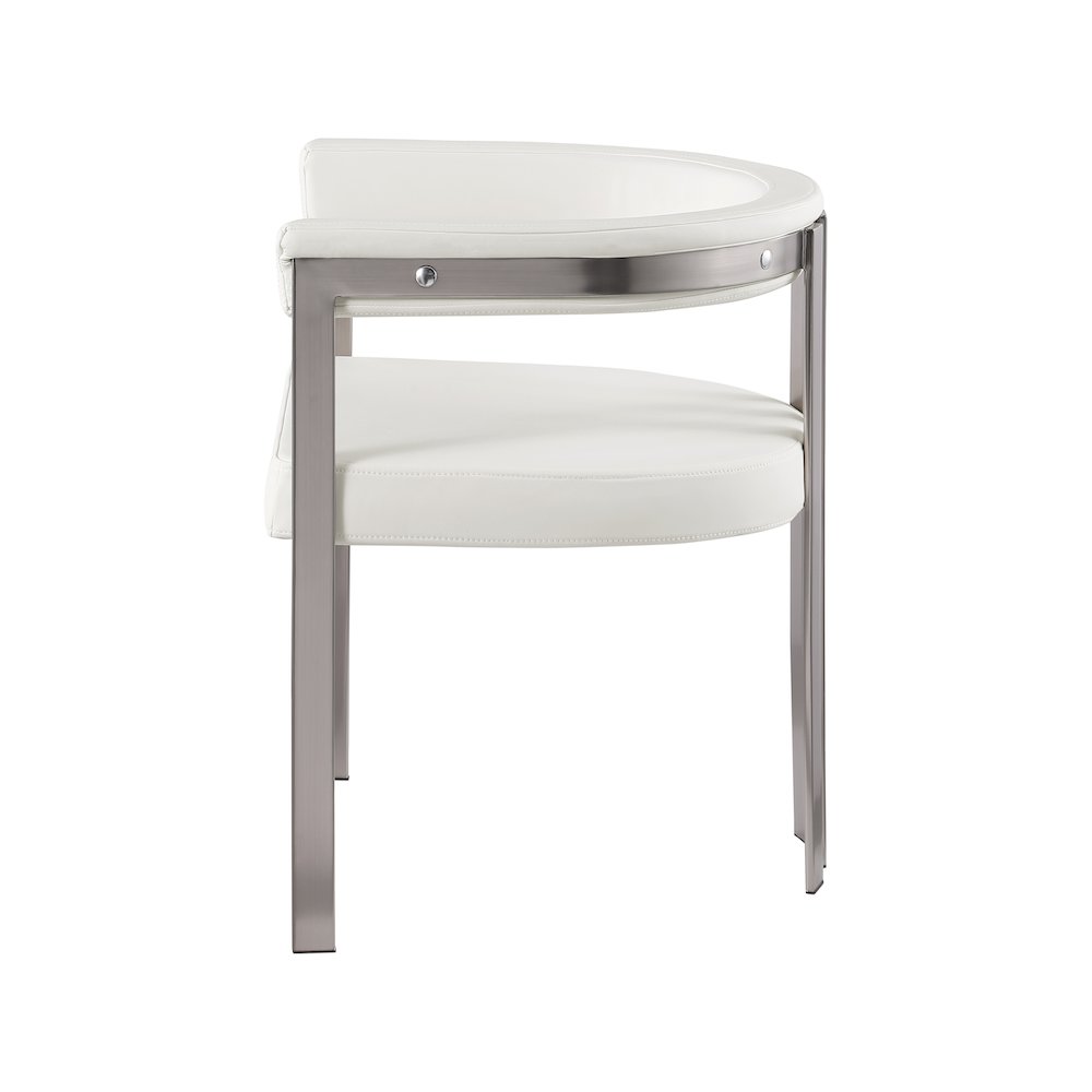 Marcello Cream Vegan Leather Dining Chair, Set of 2. Picture 4