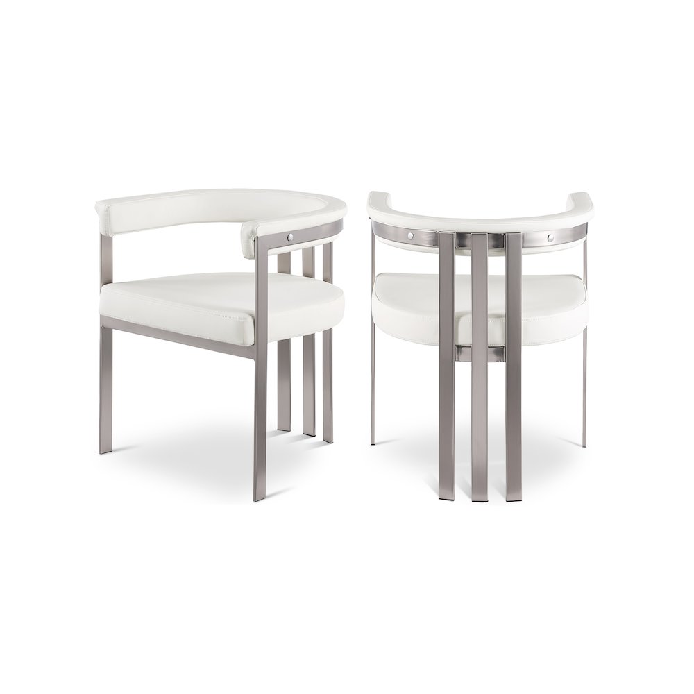 Marcello Cream Vegan Leather Dining Chair, Set of 2. Picture 1