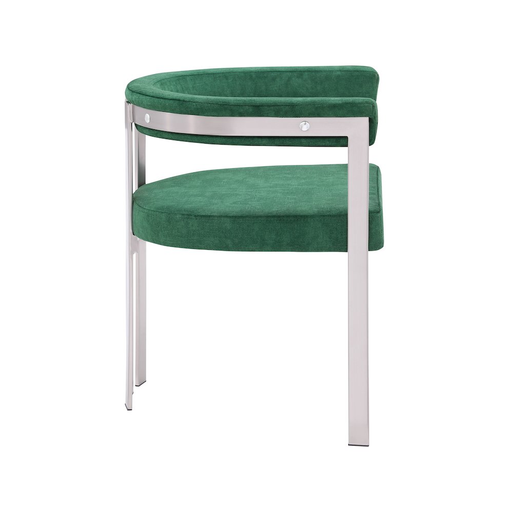 Marcello Green Velvet Dining Chair, Set of 2. Picture 4