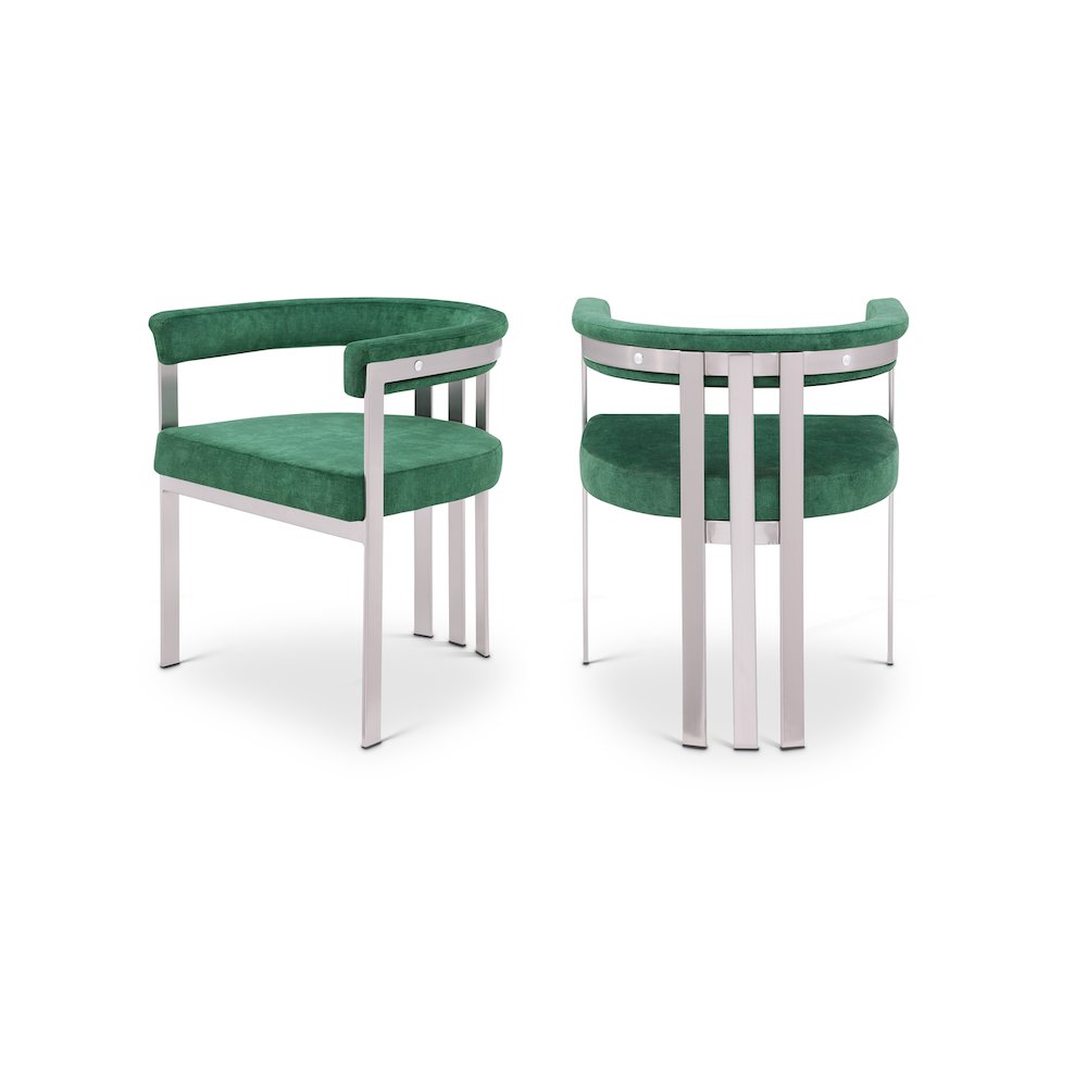 Marcello Green Velvet Dining Chair, Set of 2. Picture 1