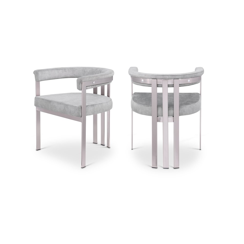 Marcello Grey Velvet Dining Chair, Set of 2. Picture 1