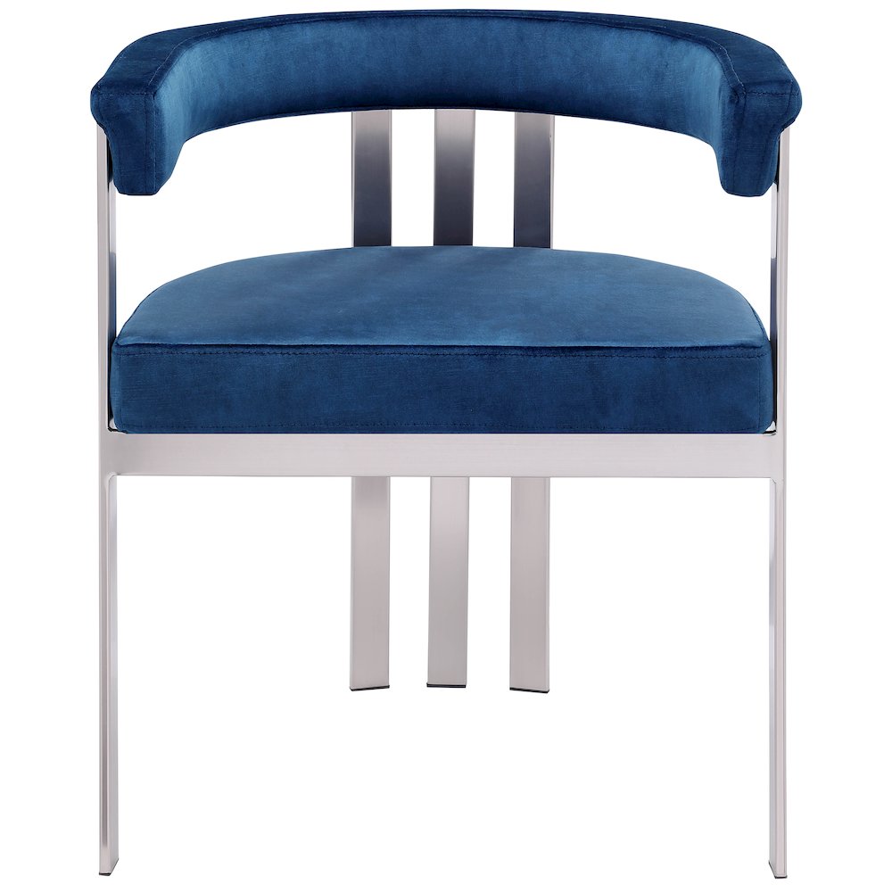 Marcello Navy Velvet Dining Chair, Set of 2. Picture 3