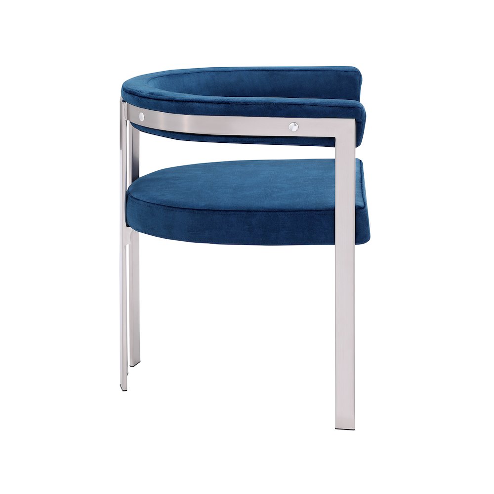 Marcello Navy Velvet Dining Chair, Set of 2. Picture 4