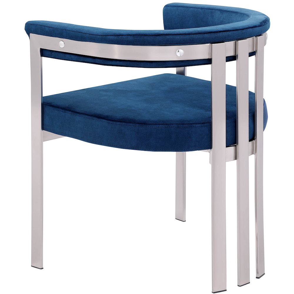 Marcello Navy Velvet Dining Chair, Set of 2. Picture 5