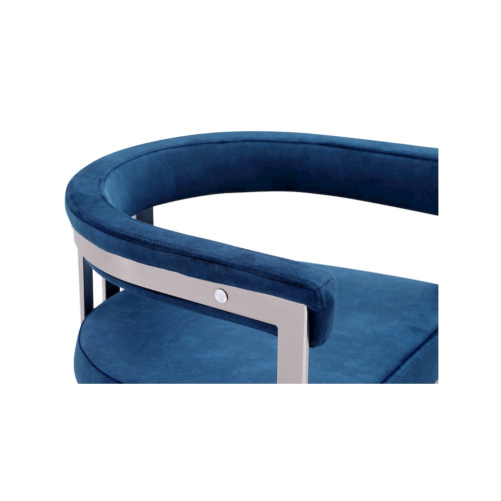 Marcello Navy Velvet Dining Chair, Set of 2. Picture 6