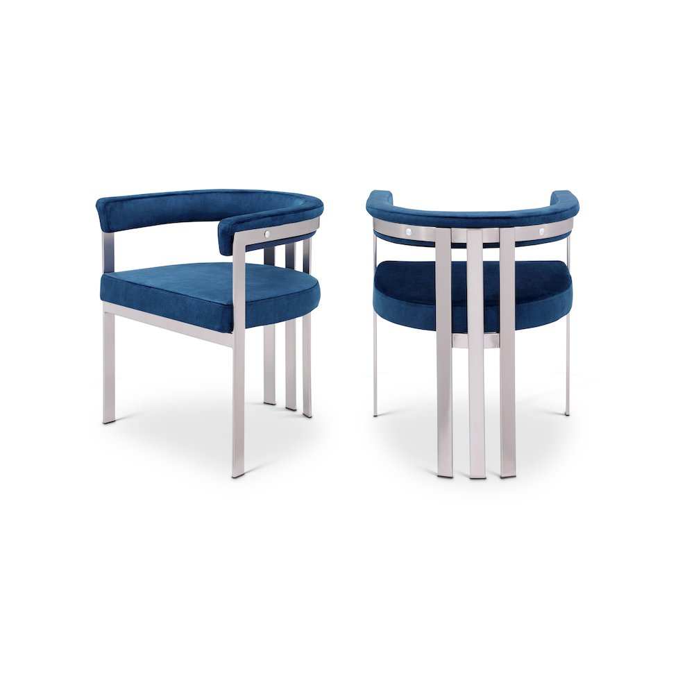Marcello Navy Velvet Dining Chair, Set of 2. Picture 1