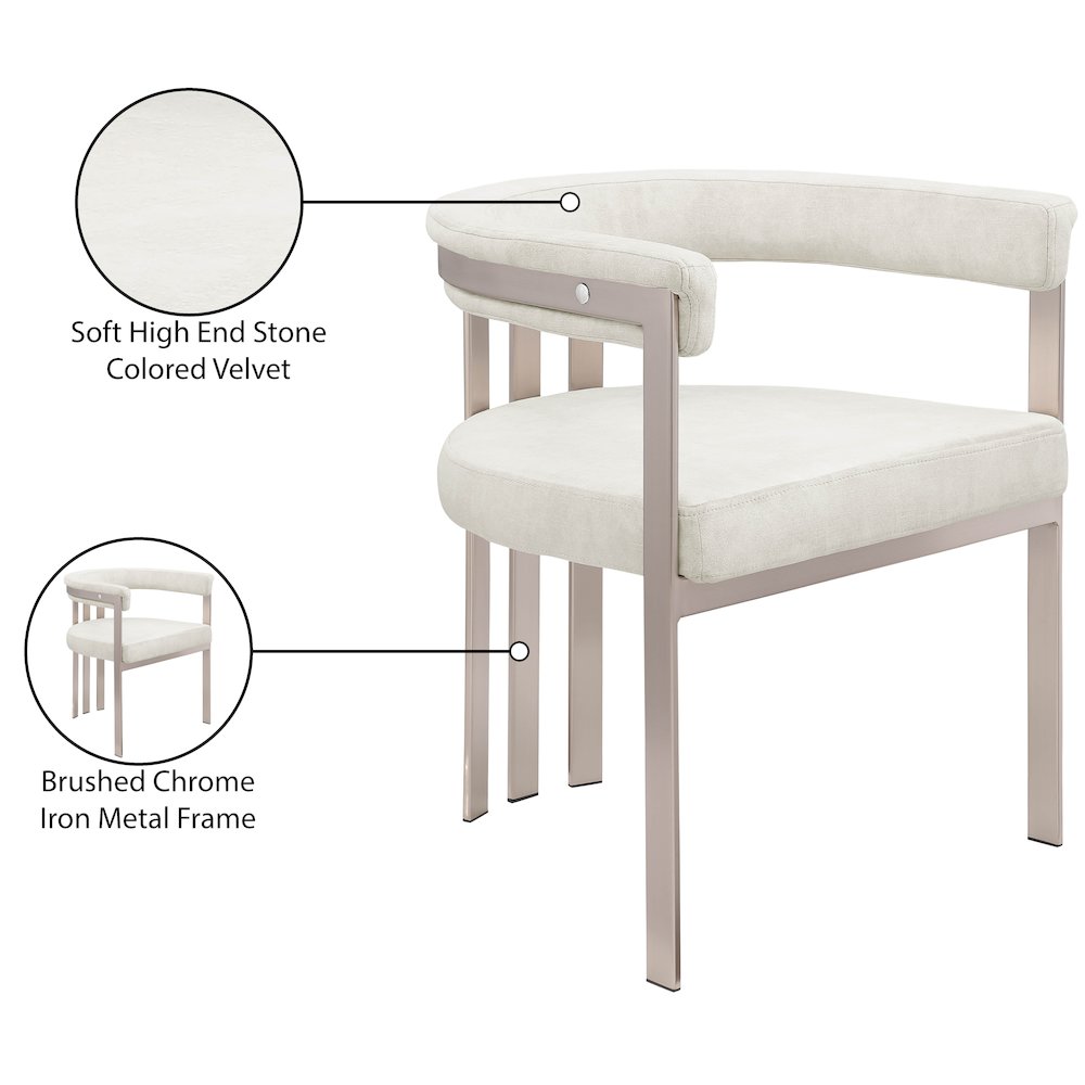 Marcello Stone Velvet Dining Chair, Set of 2. Picture 8