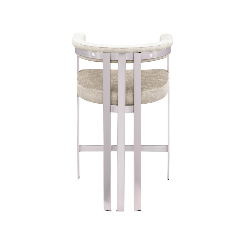 Marcello Beige Velvet Counter Stool, Set of 2. Picture 2