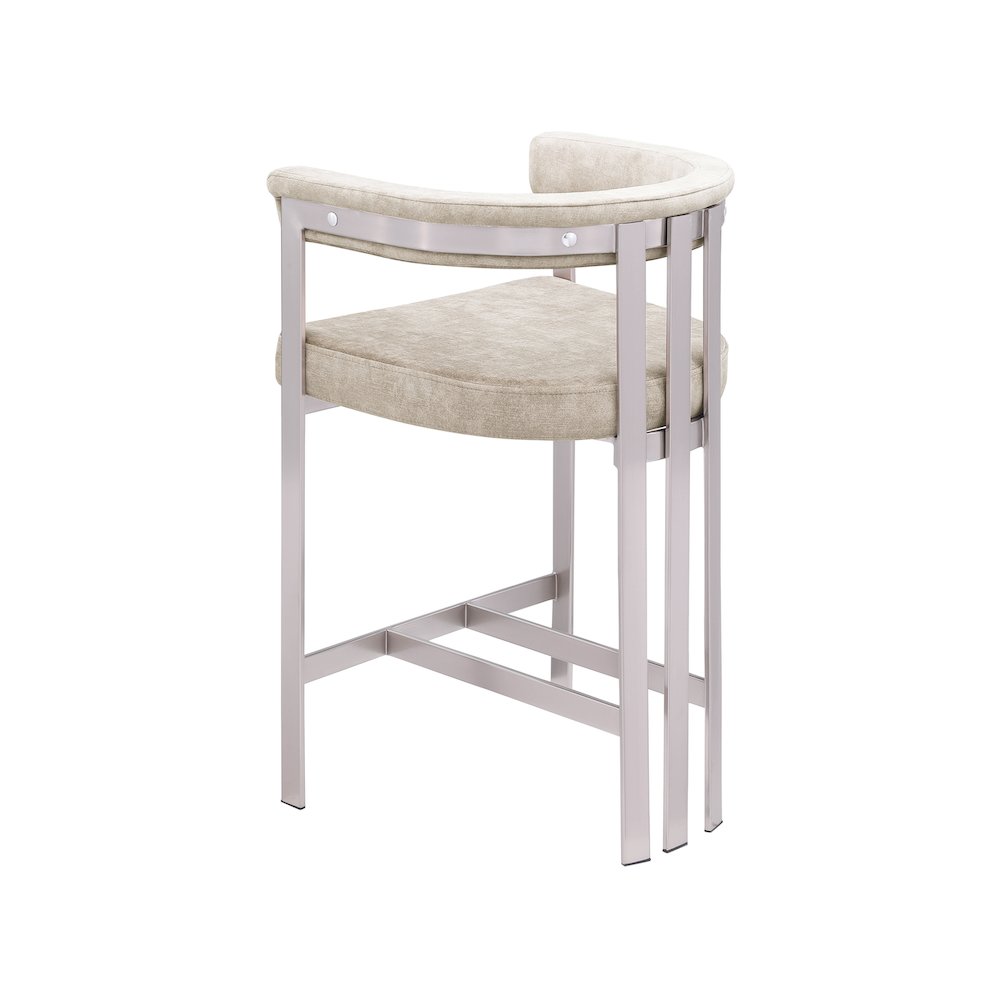 Marcello Beige Velvet Counter Stool, Set of 2. Picture 5