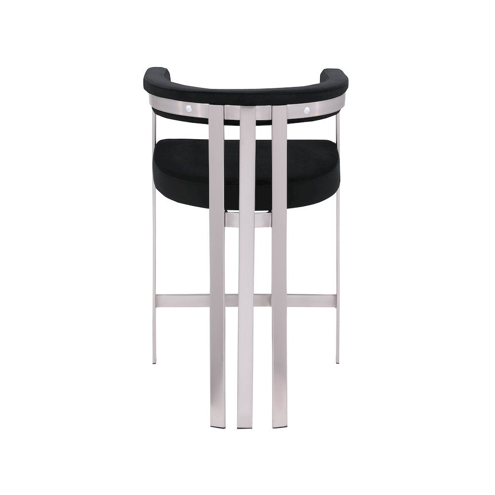 Marcello Black Velvet Counter Stool, Set of 2. Picture 2