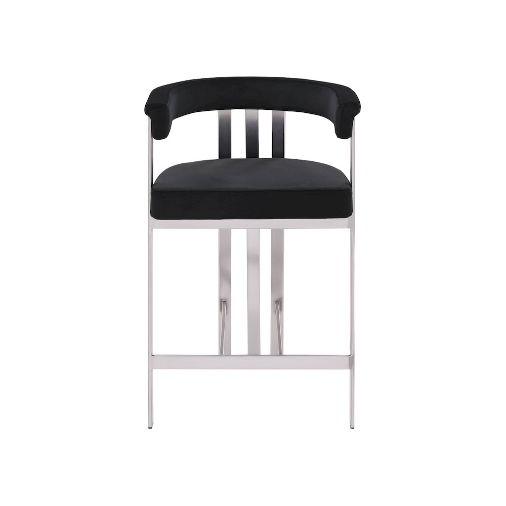 Marcello Black Velvet Counter Stool, Set of 2. Picture 3