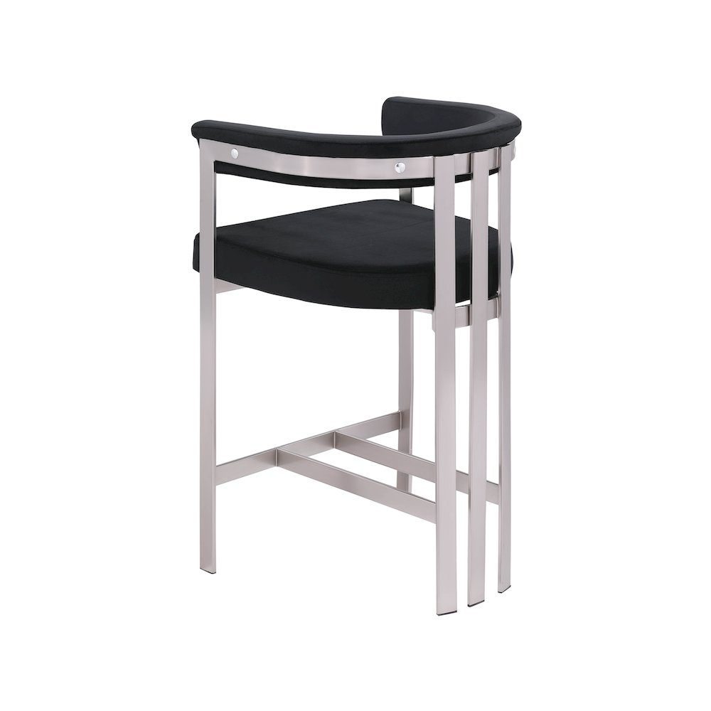 Marcello Black Velvet Counter Stool, Set of 2. Picture 5