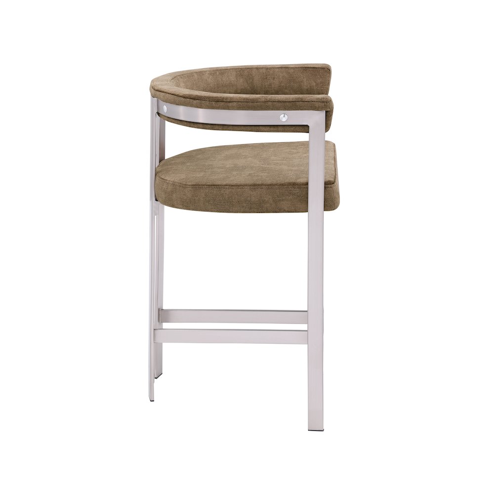 Marcello Brown Velvet Counter Stool, Set of 2. Picture 4