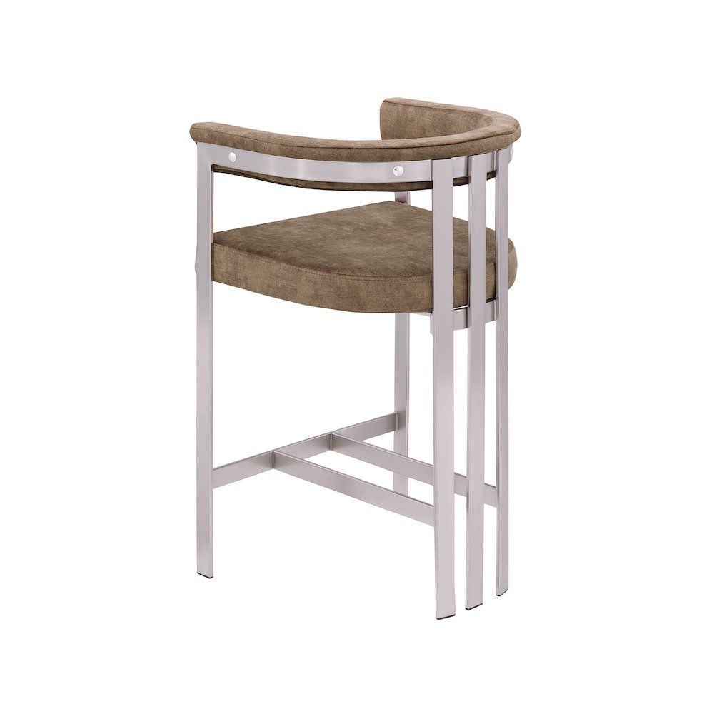 Marcello Brown Velvet Counter Stool, Set of 2. Picture 5