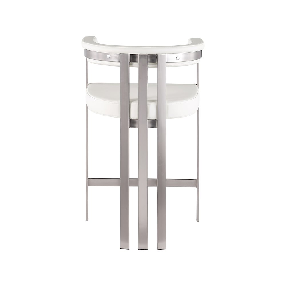 Marcello Cream Vegan Leather Counter Stool, Set of 2. Picture 2