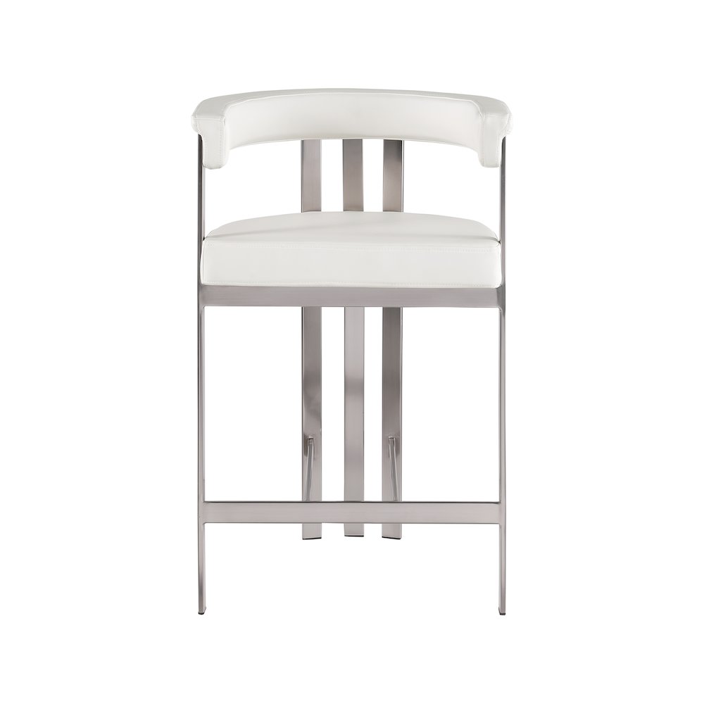 Marcello Cream Vegan Leather Counter Stool, Set of 2. Picture 3
