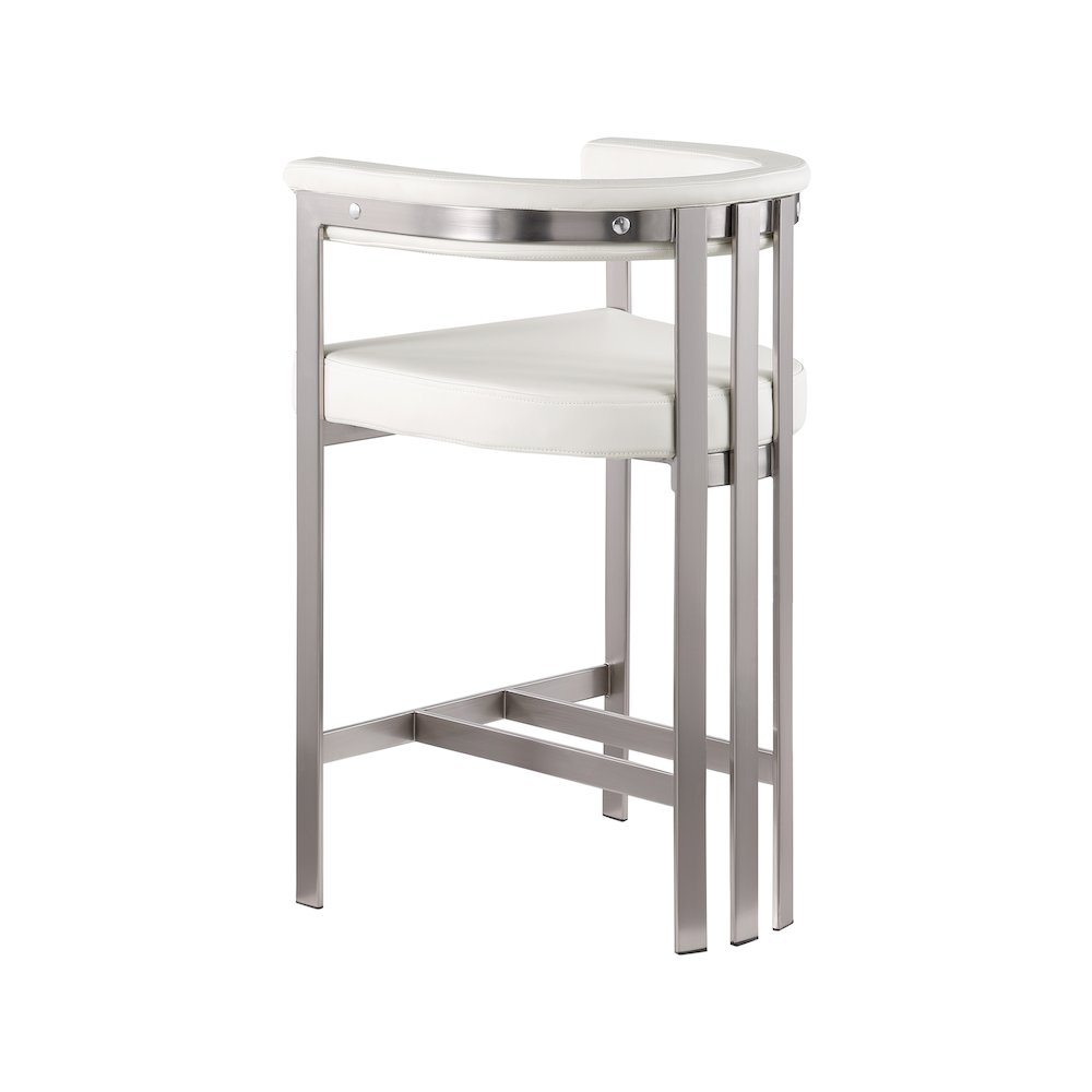 Marcello Cream Vegan Leather Counter Stool, Set of 2. Picture 5
