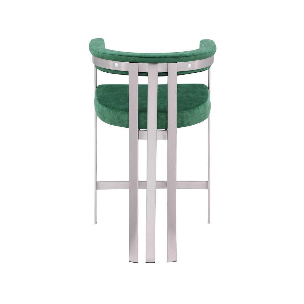 Marcello Green Velvet Counter Stool, Set of 2. Picture 2
