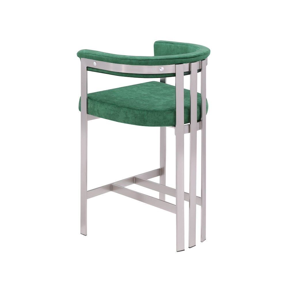 Marcello Green Velvet Counter Stool, Set of 2. Picture 5