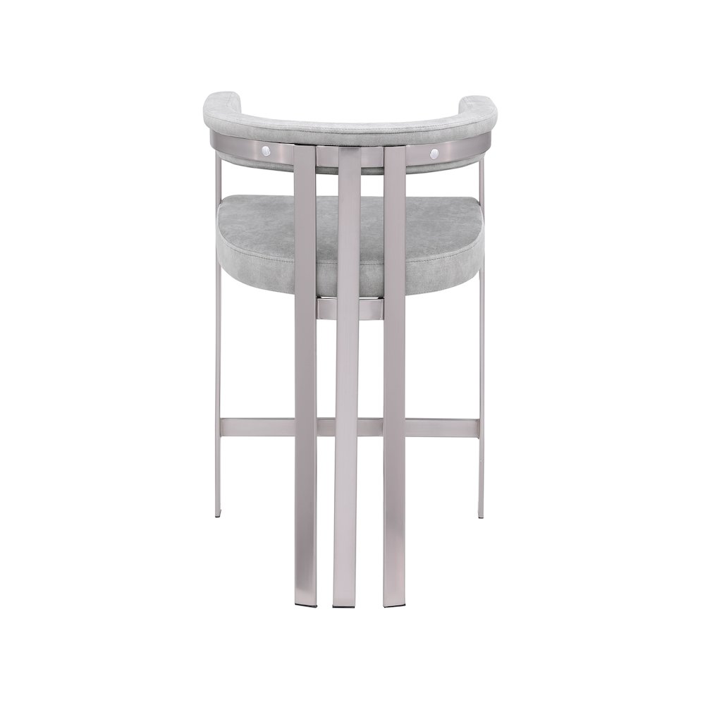 Marcello Grey Velvet Counter Stool, Set of 2. Picture 2