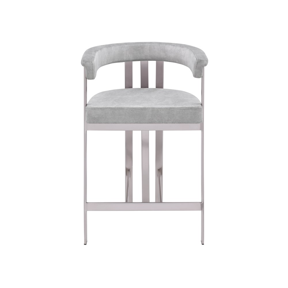 Marcello Grey Velvet Counter Stool, Set of 2. Picture 3