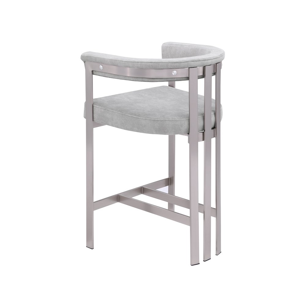 Marcello Grey Velvet Counter Stool, Set of 2. Picture 5
