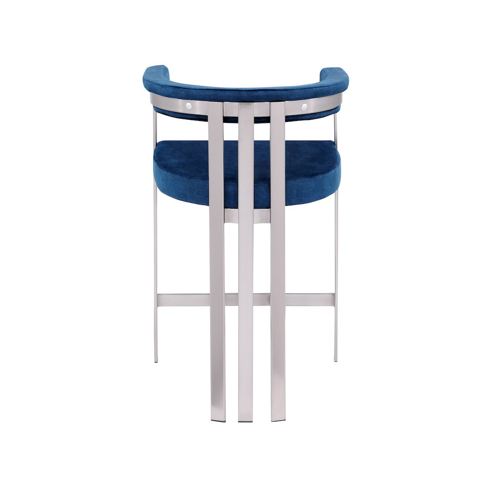 Marcello Navy Velvet Counter Stool, Set of 2. Picture 2
