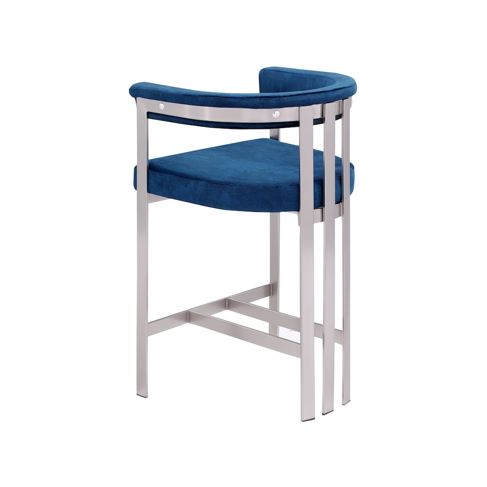 Marcello Navy Velvet Counter Stool, Set of 2. Picture 5