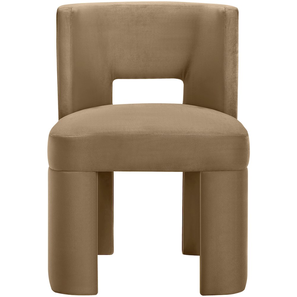 Zuno Beige Velvet Performance Fabric Upholstered Dining Chair. Picture 5