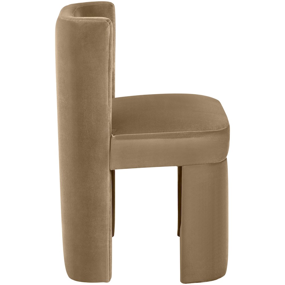 Zuno Beige Velvet Performance Fabric Upholstered Dining Chair. Picture 6