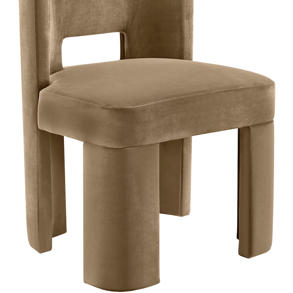 Zuno Beige Velvet Performance Fabric Upholstered Dining Chair. Picture 8