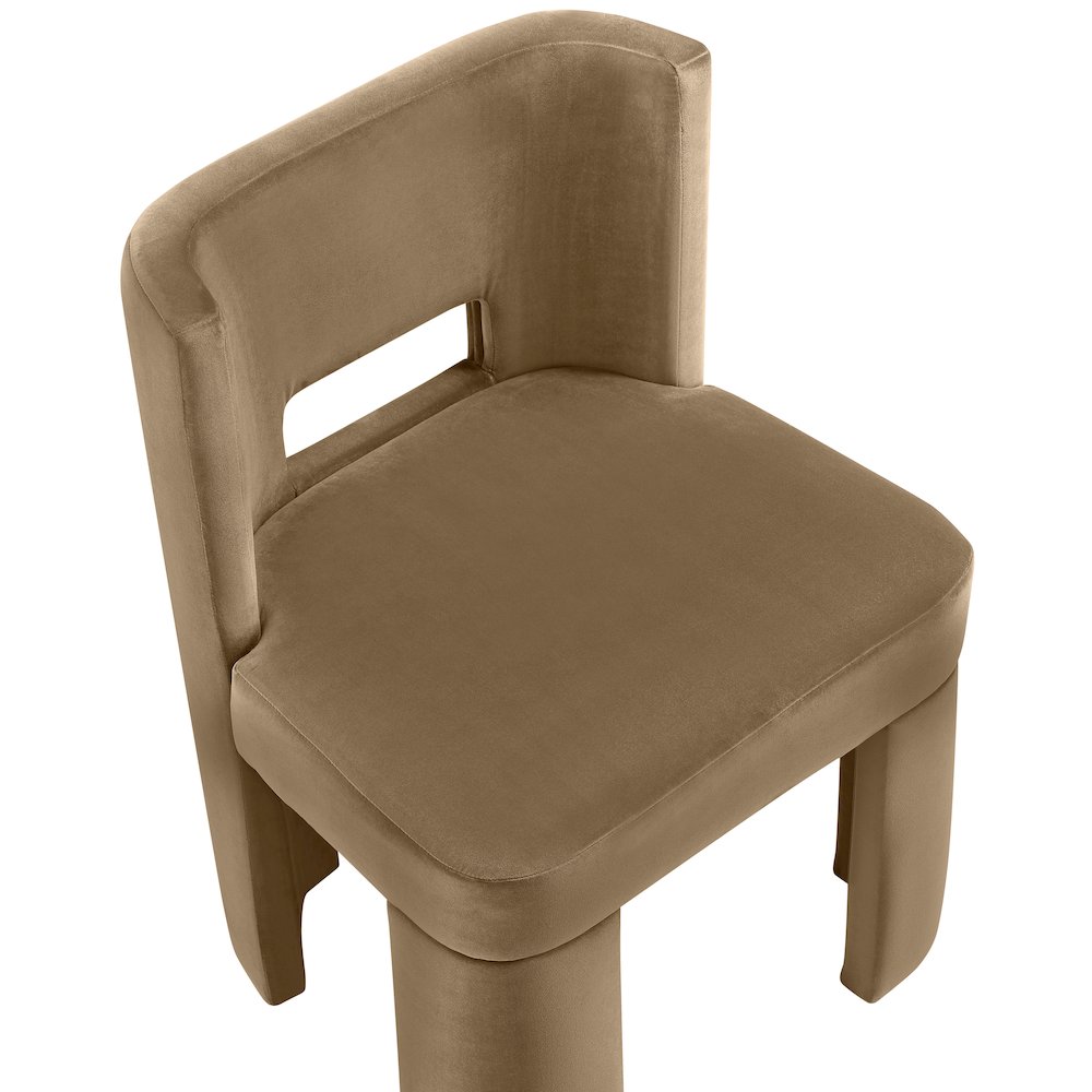 Zuno Beige Velvet Performance Fabric Upholstered Dining Chair. Picture 9