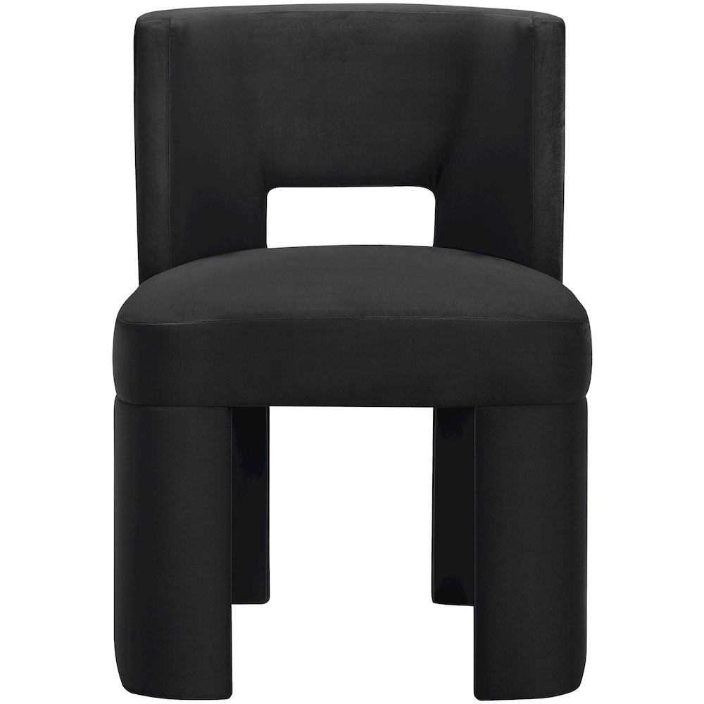Zuno Black Velvet Performance Fabric Upholstered Dining Chair. Picture 5