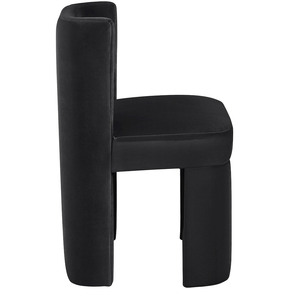 Zuno Black Velvet Performance Fabric Upholstered Dining Chair. Picture 6