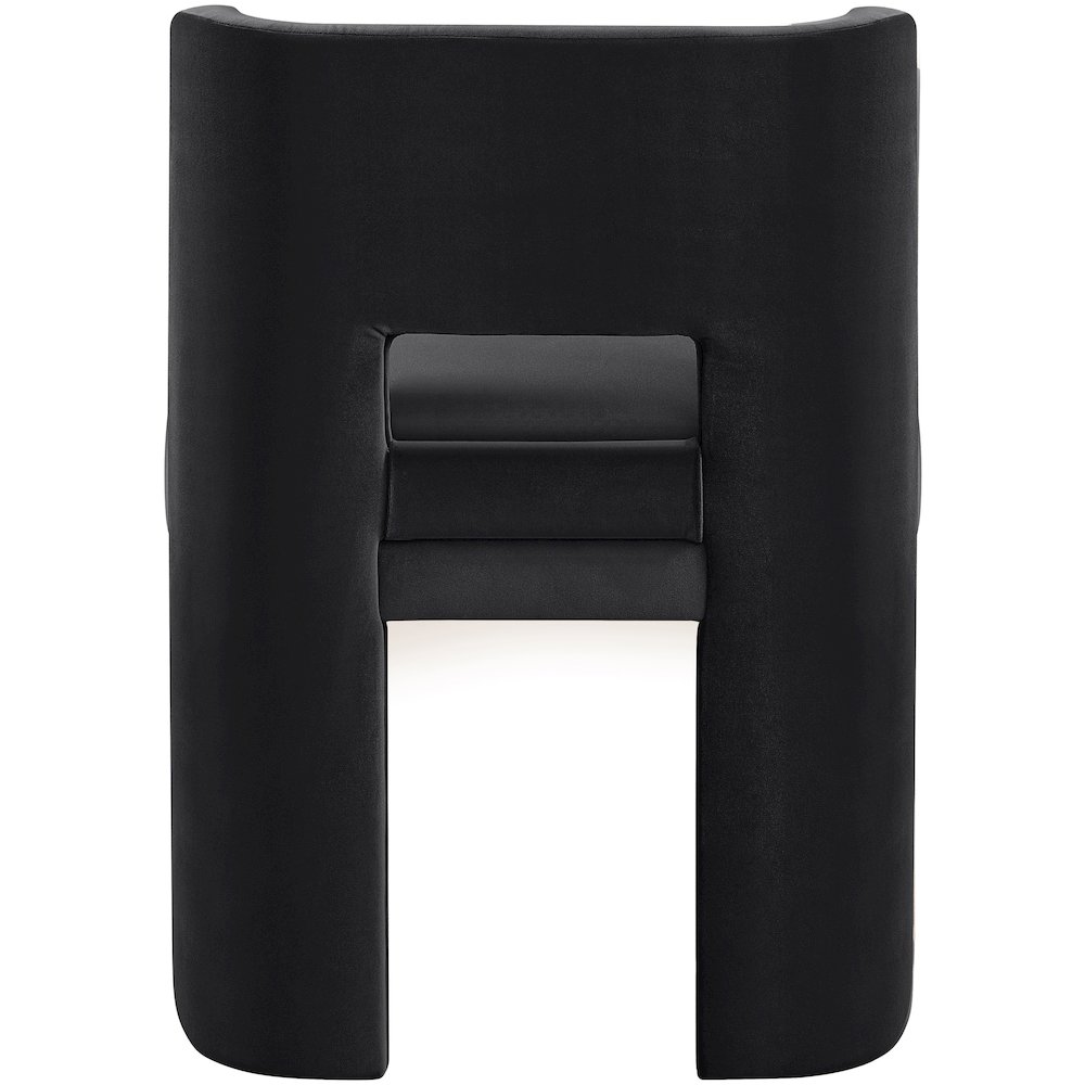Zuno Black Velvet Performance Fabric Upholstered Dining Chair. Picture 7