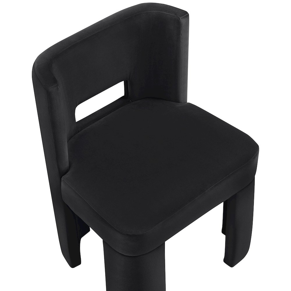 Zuno Black Velvet Performance Fabric Upholstered Dining Chair. Picture 9