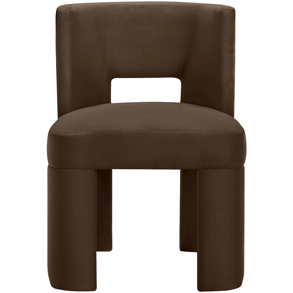 Zuno Brown Velvet Performance Fabric Upholstered Dining Chair. Picture 5