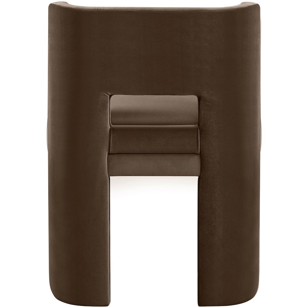 Zuno Brown Velvet Performance Fabric Upholstered Dining Chair. Picture 7
