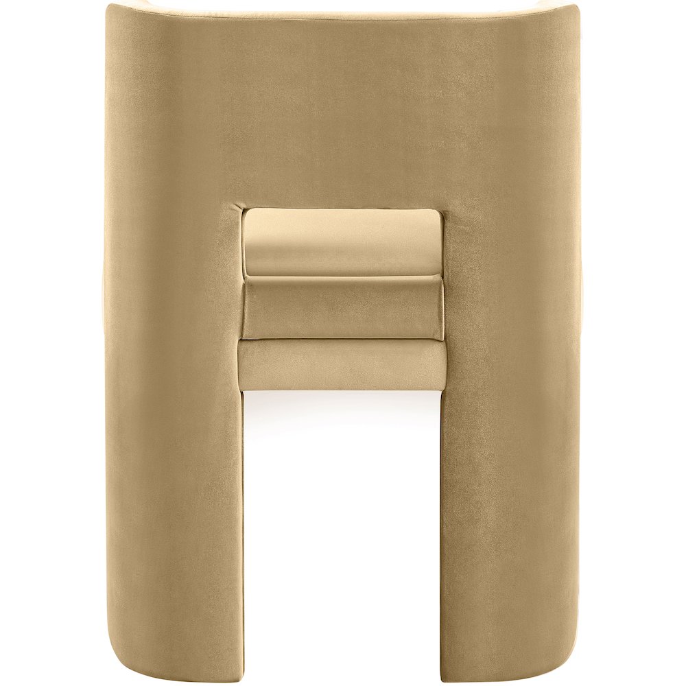Zuno Camel Velvet Performance Fabric Upholstered Dining Chair. Picture 7