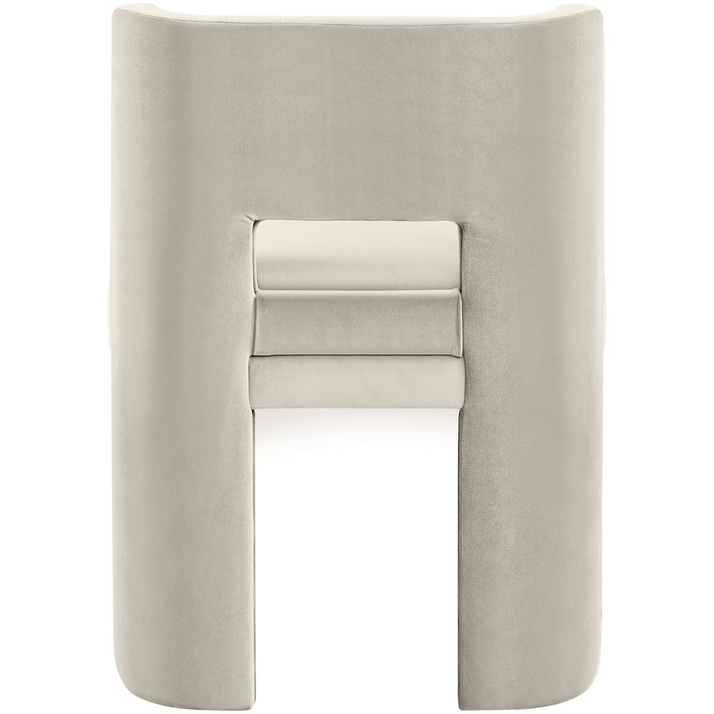 Zuno Cream Velvet Performance Fabric Upholstered Dining Chair. Picture 7