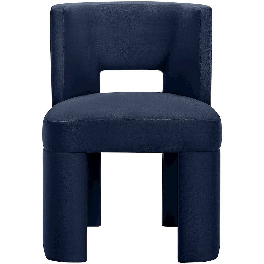 Zuno Navy Velvet Performance Fabric Upholstered Dining Chair. Picture 5
