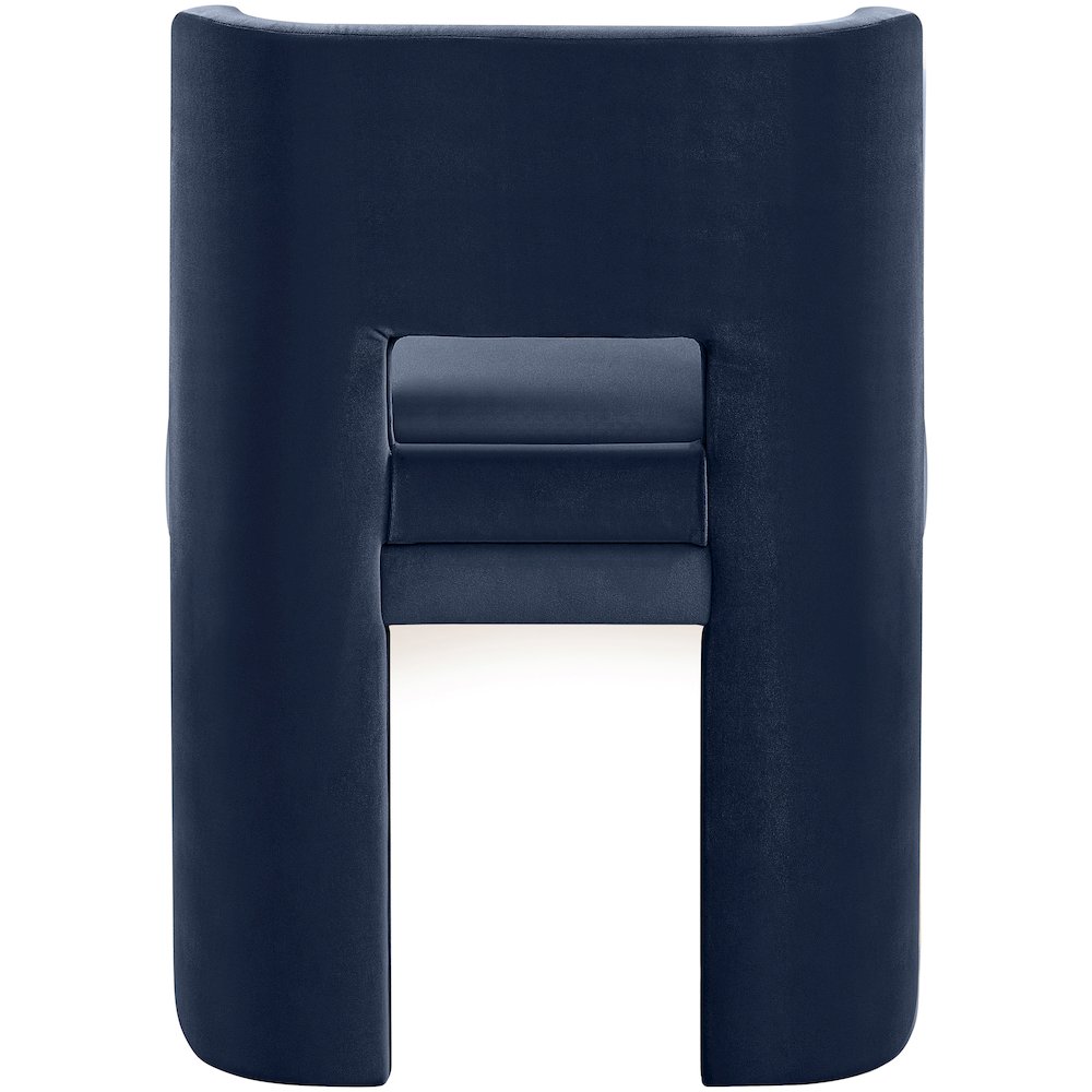Zuno Navy Velvet Performance Fabric Upholstered Dining Chair. Picture 7