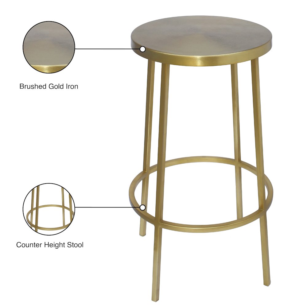 Tyson Gold Iron Counter Stool. Picture 6