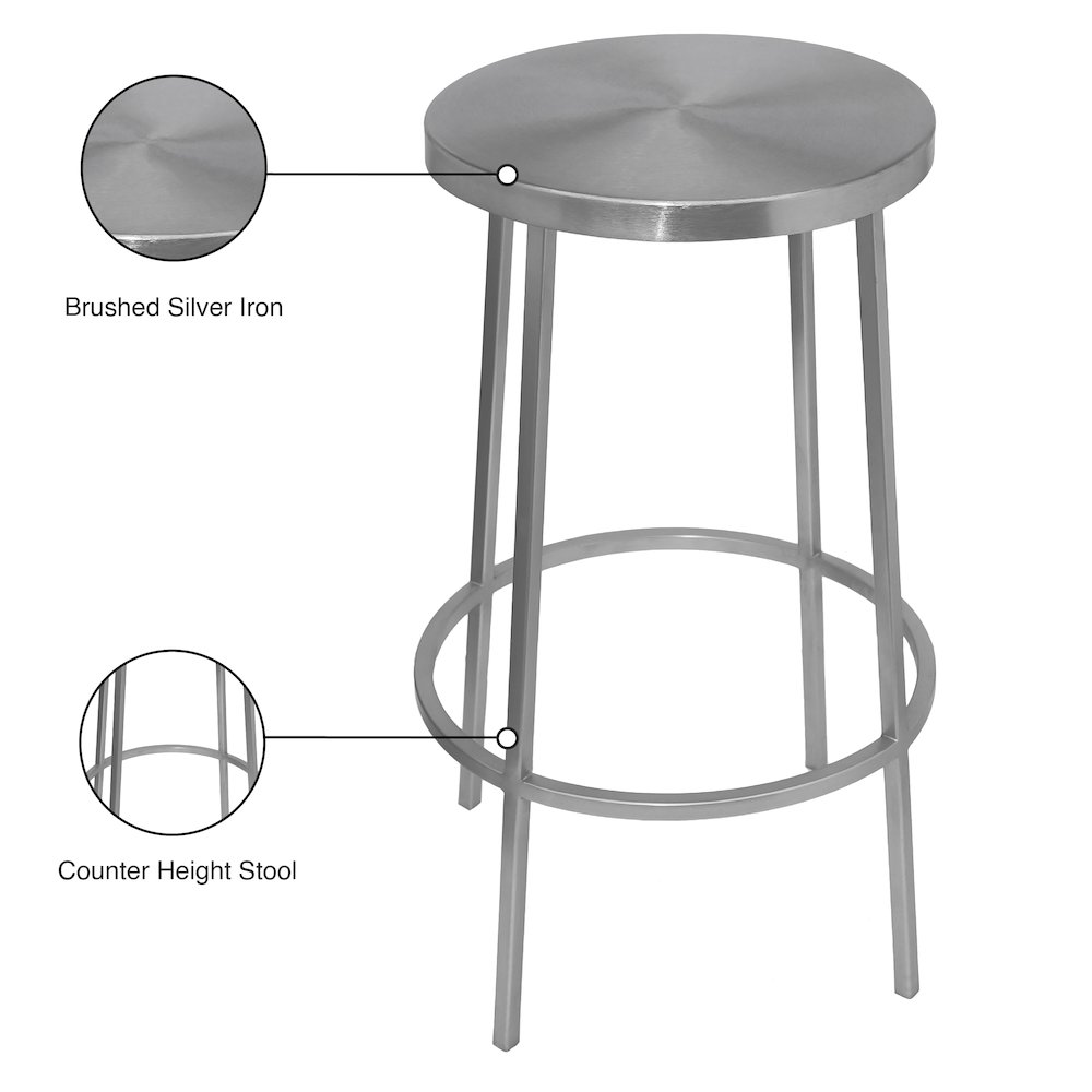 Tyson Silver Iron Counter Stool. Picture 6