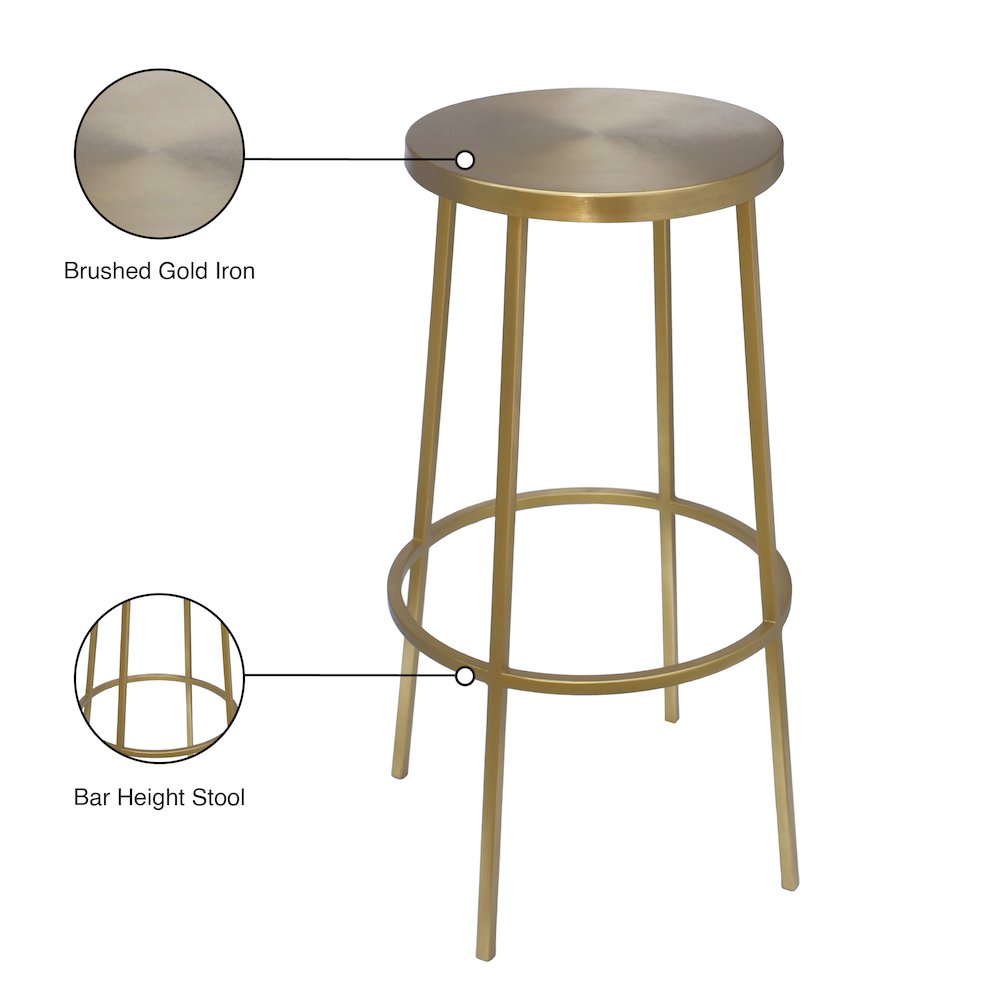 Tyson Gold Iron Bar Stool. Picture 6