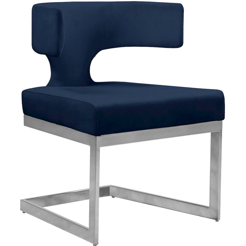 Alexandra Navy Velvet Dining Chair. Picture 1