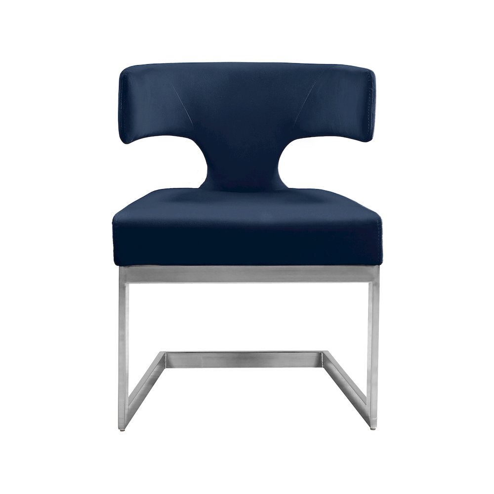 Alexandra Navy Velvet Dining Chair. Picture 3