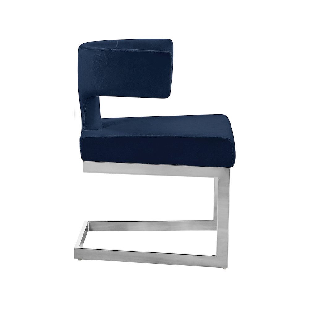 Alexandra Navy Velvet Dining Chair. Picture 4