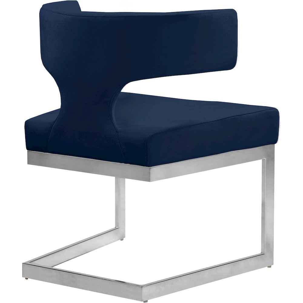 Alexandra Navy Velvet Dining Chair. Picture 5