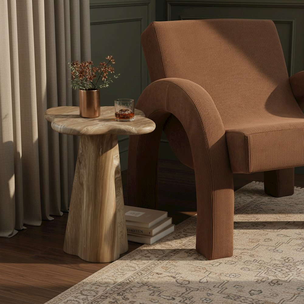 Nola Beige Concrete Indoor/Outdoor End Table. Picture 2